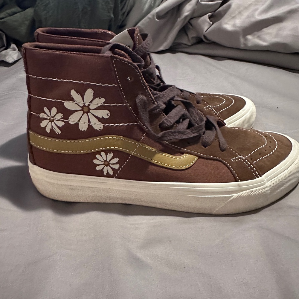 Vans Brown and Tan High-Top Sneakers